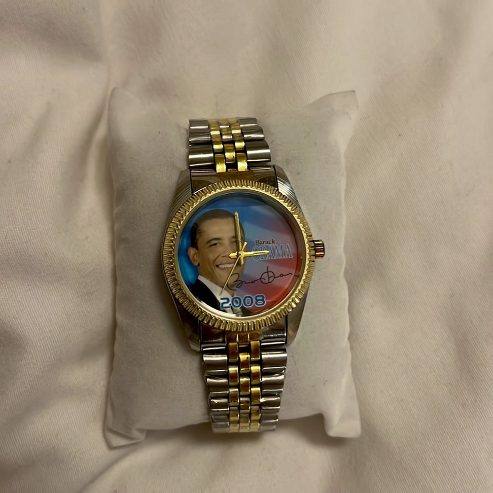 Obama Presidential Watch Signed Two Tone Unisex Watch